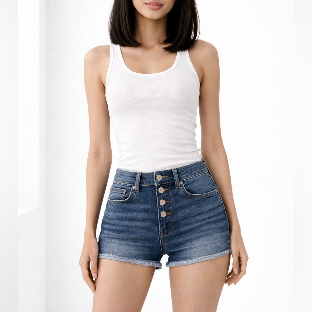 J Brand Medium Blue Button-Fly Denim Jeans